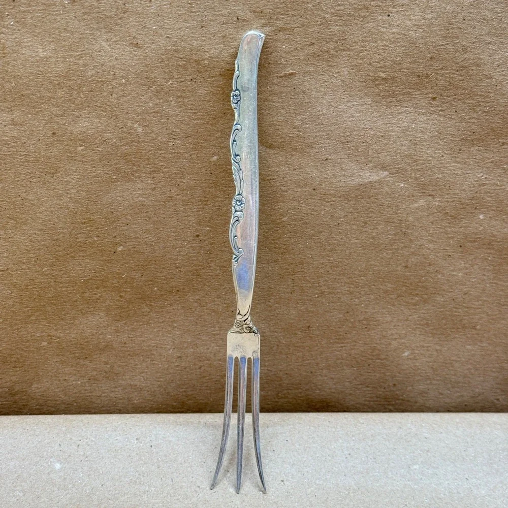 Heirloom Sterling Flower Lane Cocktail Fork Silver 5.5 Inch Seafood Appetizer
